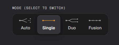AiFuse Workspace mode picker