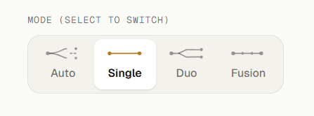 AiFuse Workspace mode picker